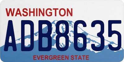 WA license plate ADB8635