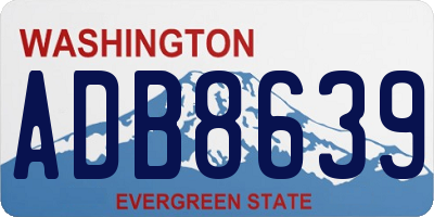 WA license plate ADB8639
