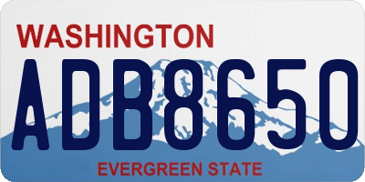 WA license plate ADB8650