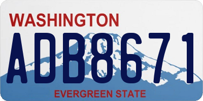 WA license plate ADB8671