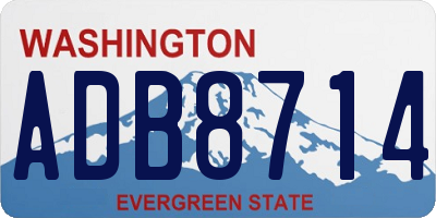 WA license plate ADB8714