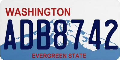 WA license plate ADB8742