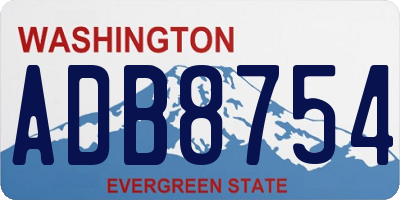 WA license plate ADB8754