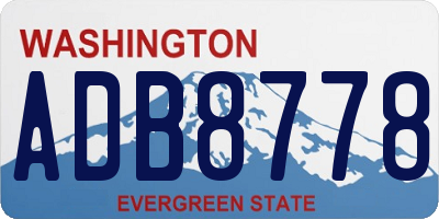 WA license plate ADB8778