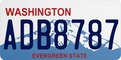 WA license plate ADB8787