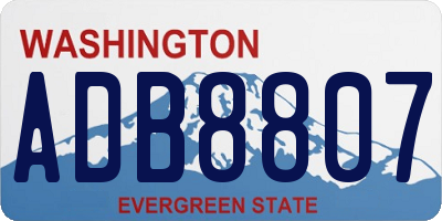 WA license plate ADB8807