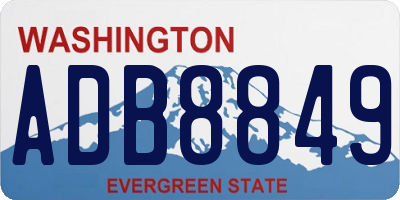 WA license plate ADB8849