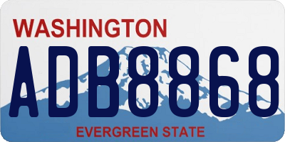WA license plate ADB8868