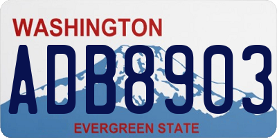 WA license plate ADB8903