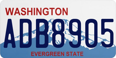 WA license plate ADB8905