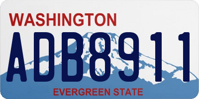 WA license plate ADB8911