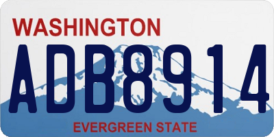 WA license plate ADB8914
