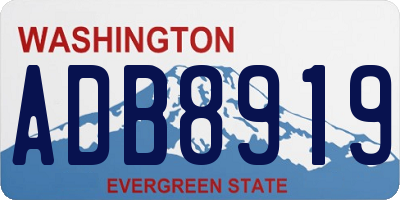 WA license plate ADB8919