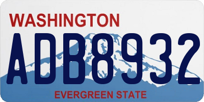 WA license plate ADB8932