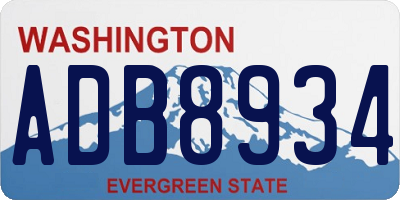 WA license plate ADB8934