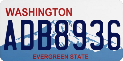 WA license plate ADB8936