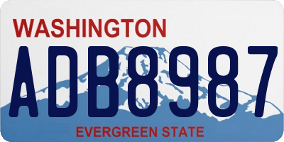 WA license plate ADB8987