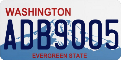 WA license plate ADB9005