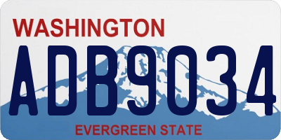 WA license plate ADB9034