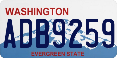 WA license plate ADB9259