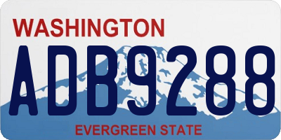 WA license plate ADB9288