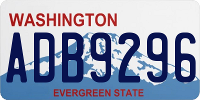 WA license plate ADB9296