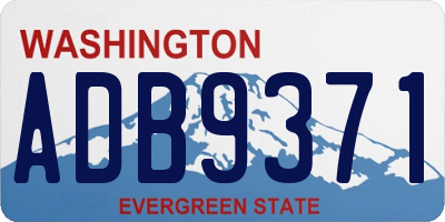 WA license plate ADB9371