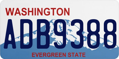 WA license plate ADB9388