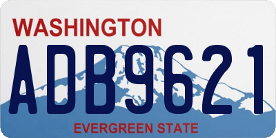 WA license plate ADB9621