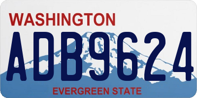 WA license plate ADB9624