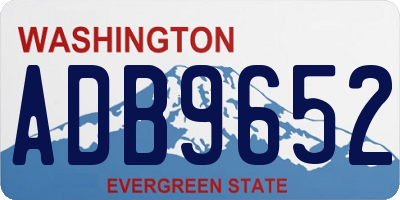 WA license plate ADB9652