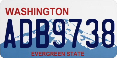 WA license plate ADB9738
