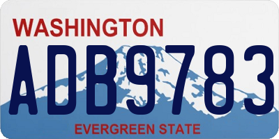 WA license plate ADB9783