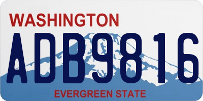 WA license plate ADB9816