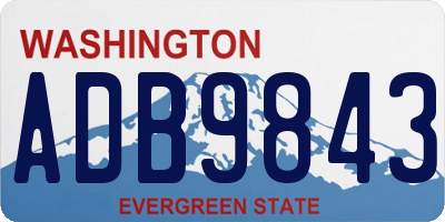 WA license plate ADB9843