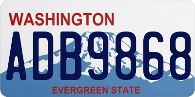 WA license plate ADB9868