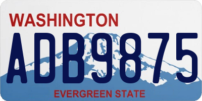 WA license plate ADB9875