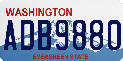 WA license plate ADB9880