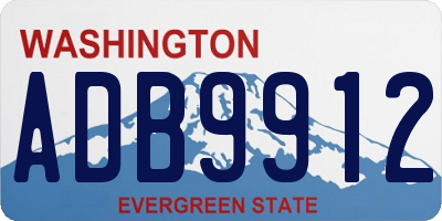 WA license plate ADB9912