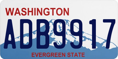 WA license plate ADB9917