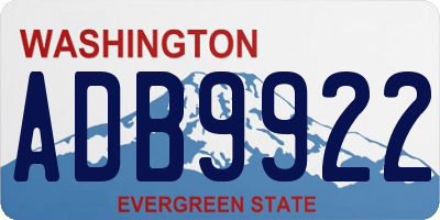 WA license plate ADB9922