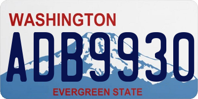 WA license plate ADB9930
