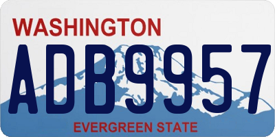 WA license plate ADB9957