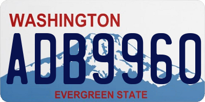 WA license plate ADB9960