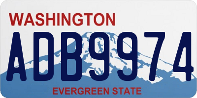 WA license plate ADB9974