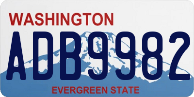 WA license plate ADB9982