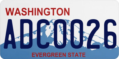 WA license plate ADC0026