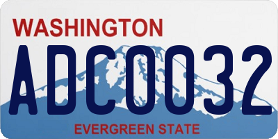 WA license plate ADC0032