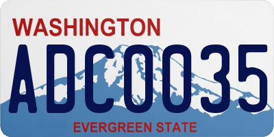 WA license plate ADC0035