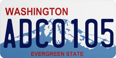 WA license plate ADC0105